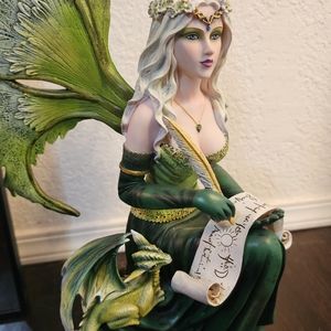 Lg. Elves Figurine Fairy and Dragon
